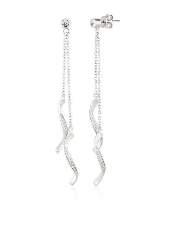 Modesi Orecchini lunghi in argento con zirconi M23053 donna