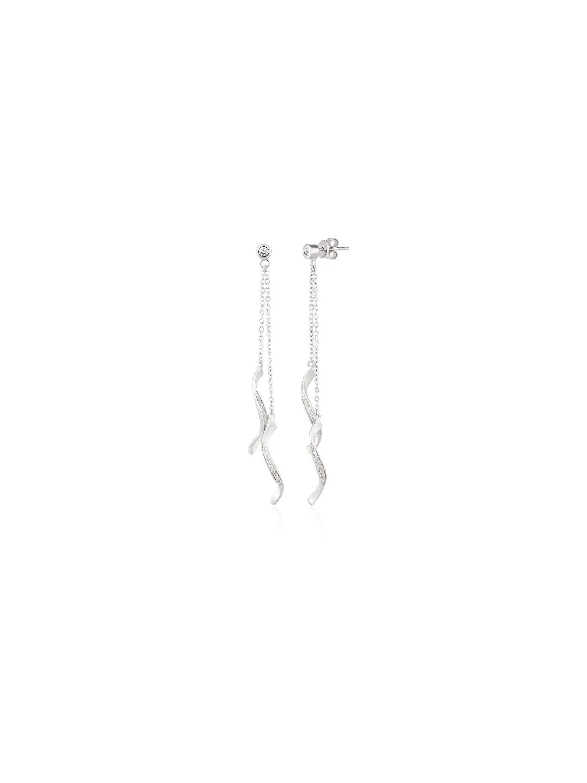 Modesi Orecchini lunghi in argento con zirconi M23053 donna