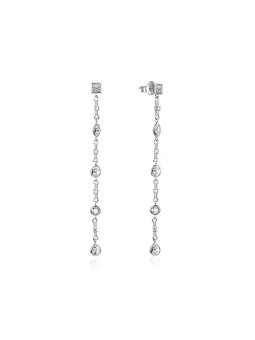 Beneto Orecchini lunghi in argento con zirconi AGUP1968 donna