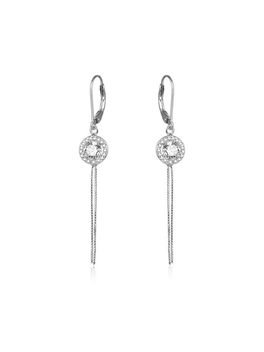 Beneto Orecchini lunghi in argento con zirconi AGUC1977 donna