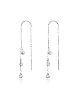 Beneto Orecchini lunghi in argento con zirconi AGUV1979 donna
