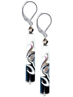 Lampglas Eleganti orecchini in bianco e nero con l'esclusiva perla Lampglas EPR11 donna