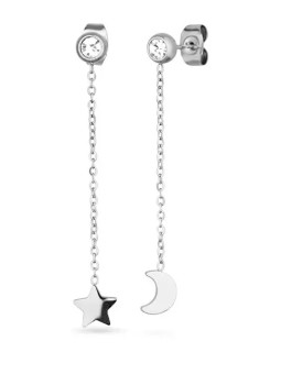 Vuch Orecchini lunghi asimmetrici in acciaio Infinity Silver donna