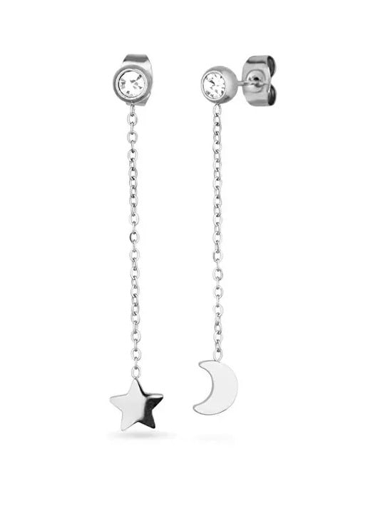 Vuch Orecchini lunghi asimmetrici in acciaio Infinity Silver donna