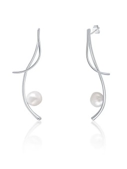 JwL Luxury Pearls Orecchini lunghi in argento con vere perle barocche e zirconi JL0681 donna
