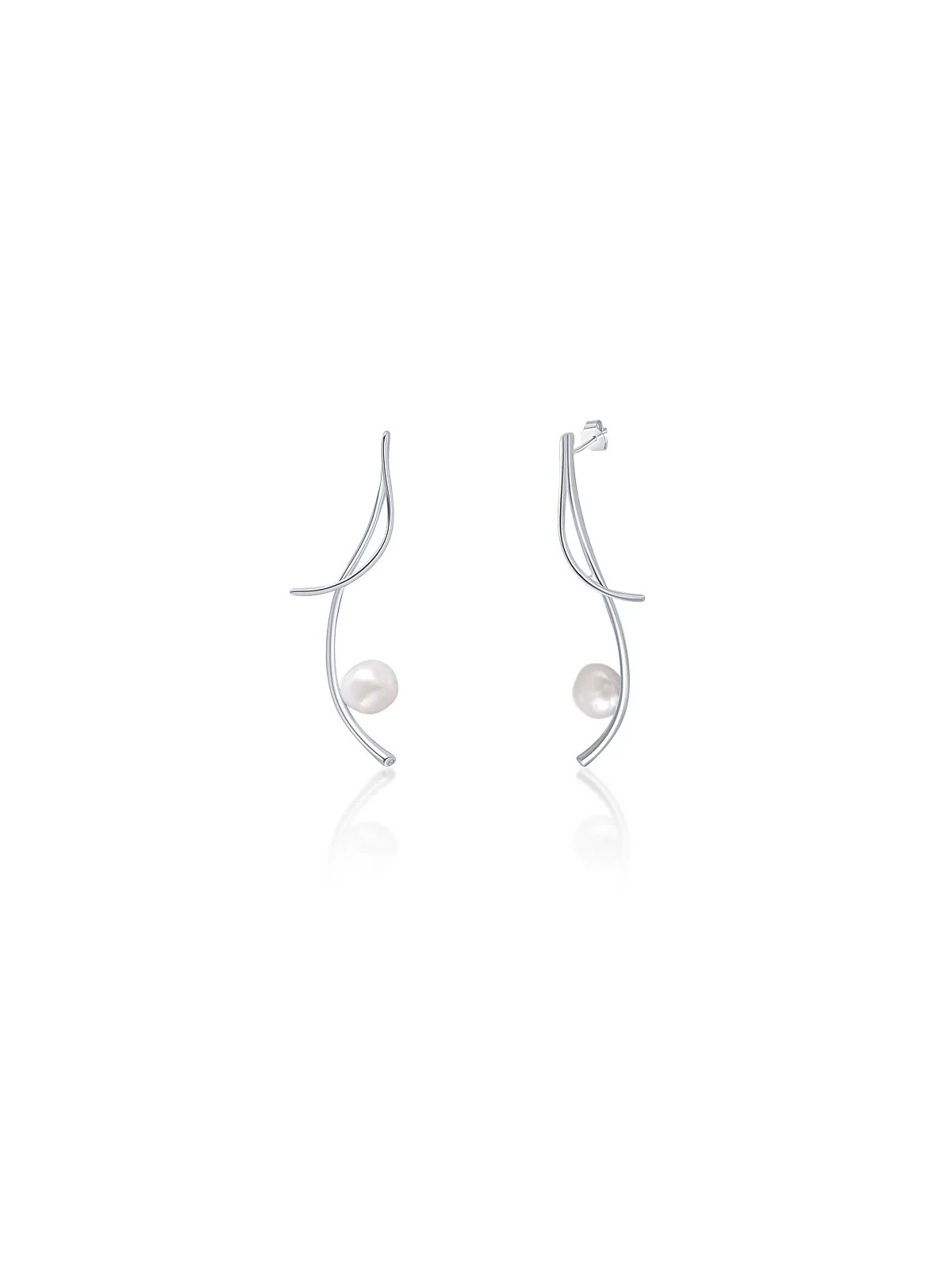 JwL Luxury Pearls Orecchini lunghi in argento con vere perle barocche e zirconi JL0681 donna