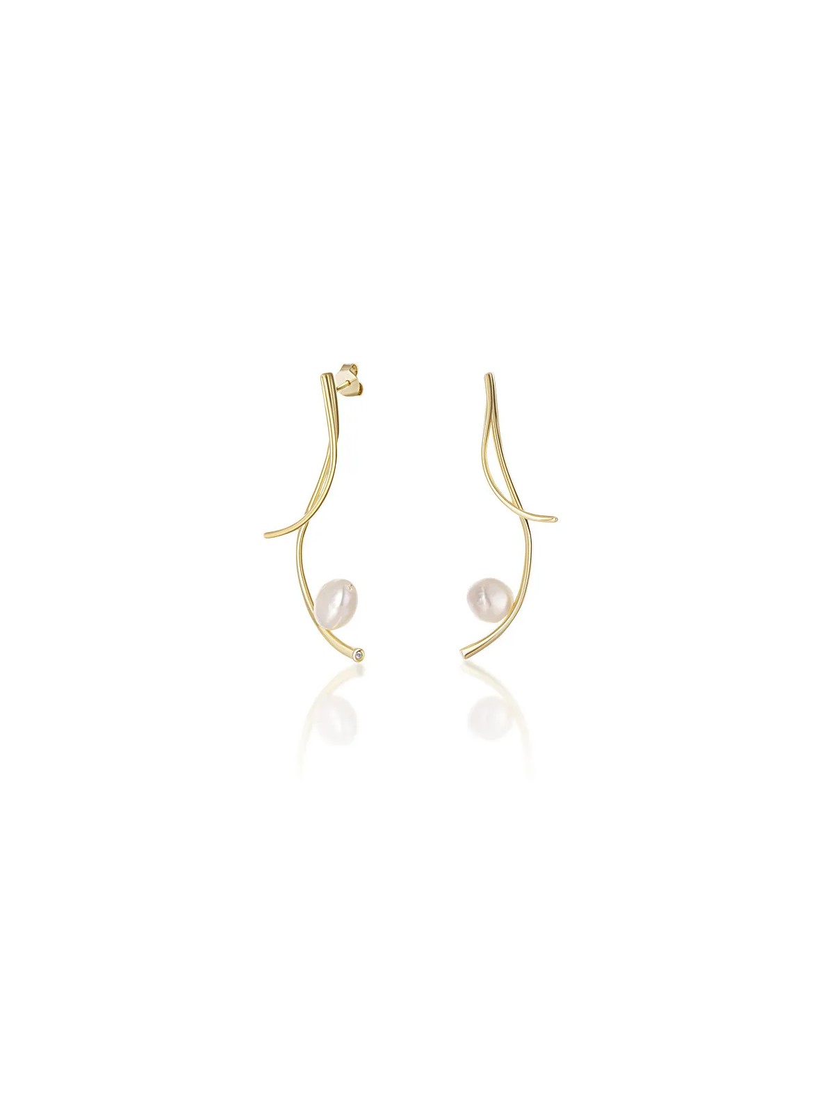 JwL Luxury Pearls Orecchini lunghi placcati oro con vere perle barocche JL0682 donna