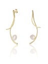 JwL Luxury Pearls Orecchini lunghi placcati oro con vere perle barocche JL0682 donna