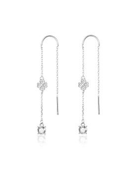 Beneto Orecchini lunghi in argento con zirconi AGUV1978 donna