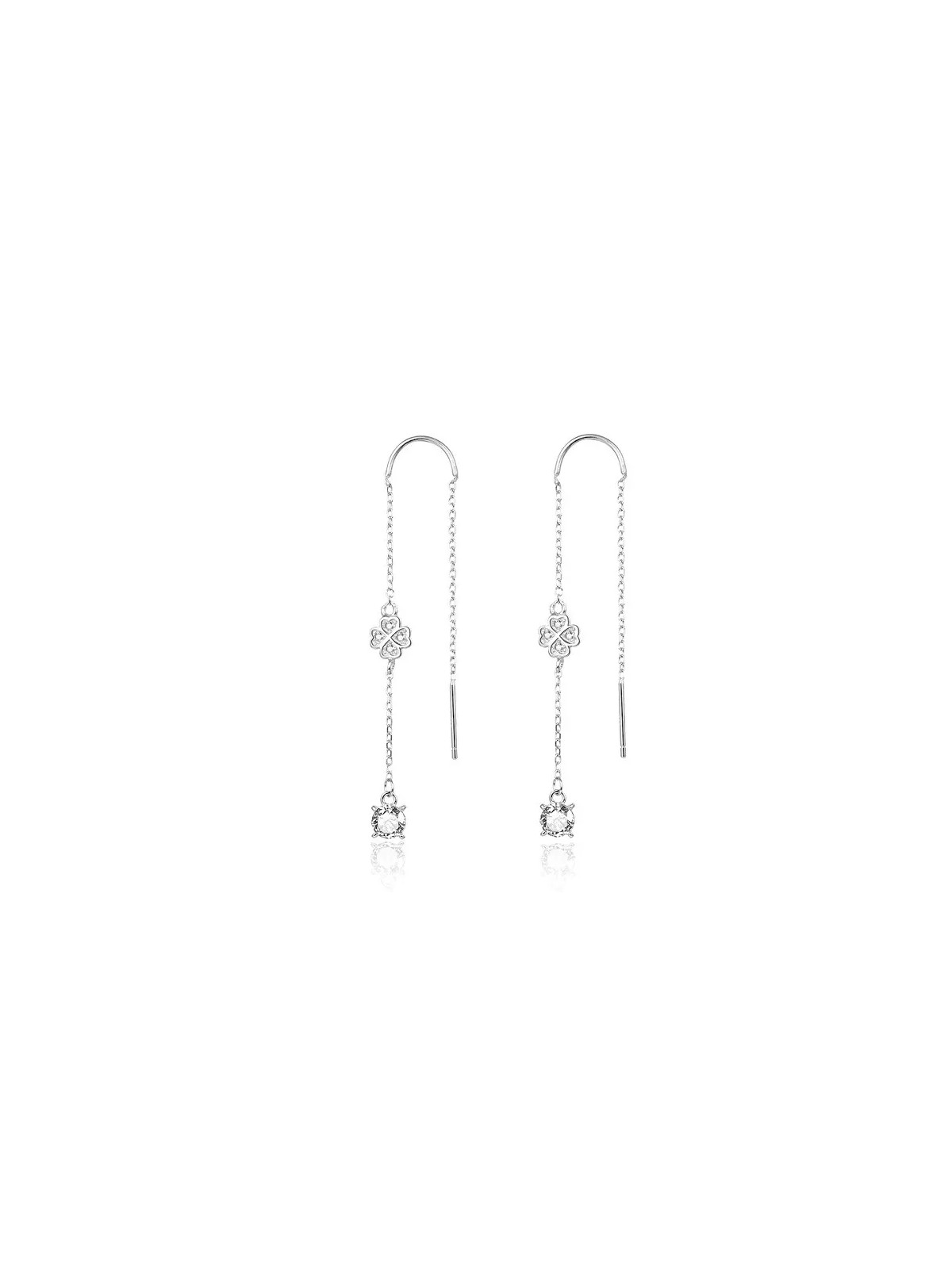 Beneto Orecchini lunghi in argento con zirconi AGUV1978 donna