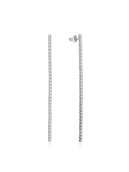 Beneto Orecchini lunghi in argento con zirconi AGUV2672 - Lunghezza: 6 cm donna