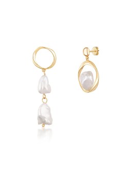 JwL Luxury Pearls Orecchini asimmetrici placcati oro con vere perle barocche JL0723 donna