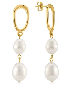 Troli Bellissimi orecchini placcati in oro con perle VAAJDE201462G donna