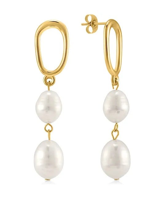 Troli Bellissimi orecchini placcati in oro con perle VAAJDE201462G donna