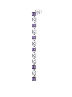 Rosato Orecchino singolo lungo in argento con zirconi cubici RZCU80 donna