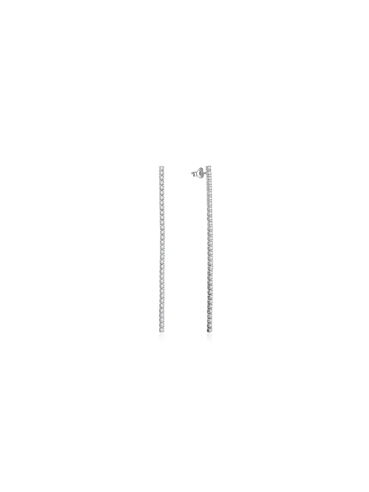 Beneto Orecchini lunghi in argento con zirconi AGUV2672 - Lunghezza: 8 cm donna