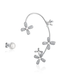 JwL Luxury Pearls Orecchini asimmetrici con perle e zirconi - orecchio sinistro JL0778 donna
