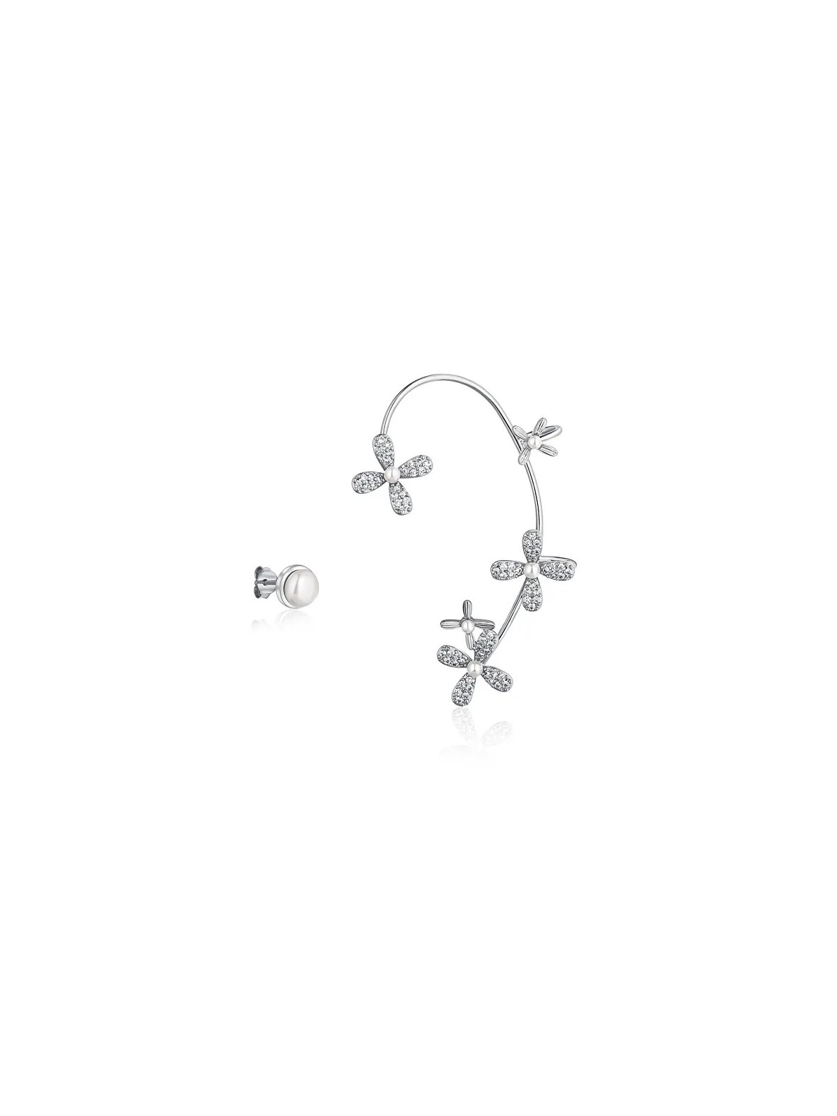 JwL Luxury Pearls Orecchini asimmetrici con perle e zirconi - orecchio sinistro JL0778 donna