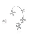 JwL Luxury Pearls Orecchini asimmetrici con perle e zirconi - orecchio sinistro JL0778 donna