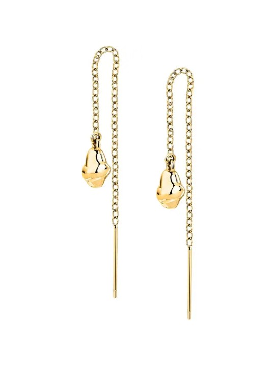 Trussardi Eleganti orecchini lunghi in acciaio placcato oro T-Design TJAXA13 donna