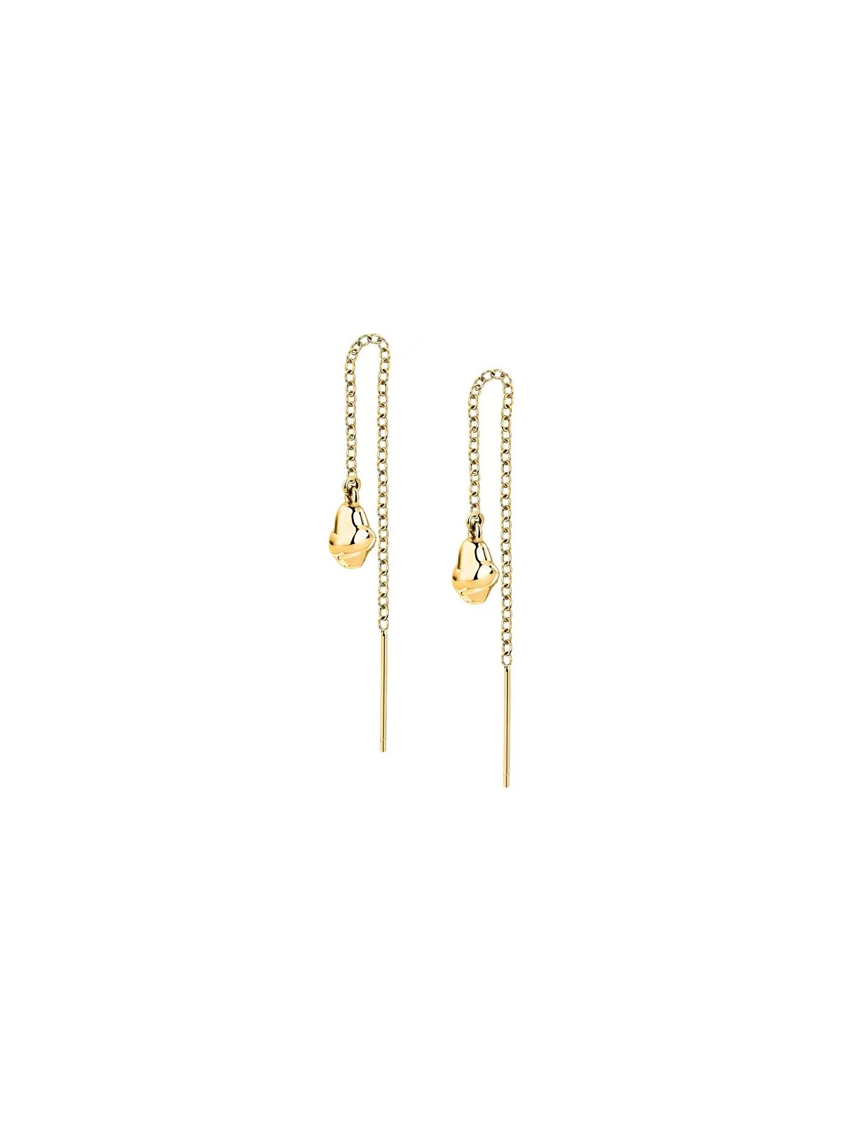 Trussardi Eleganti orecchini lunghi in acciaio placcato oro T-Design TJAXA13 donna