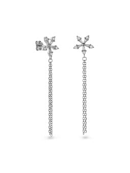 AGAIN Gioielli Orecchini lunghi in argento con zirconi cubici AJNS0022 donna