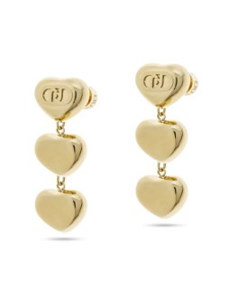 Liu Jo Orecchini pendenti a forma di cuore in acciaio placcato oro, moda LJ2631 donna