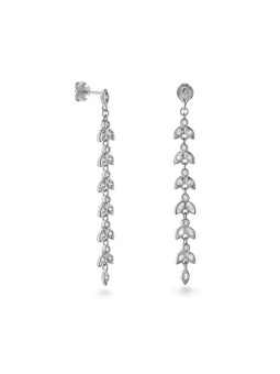 AGAIN Gioielli Orecchini lunghi in argento con zirconi cubici AJNS0056 donna