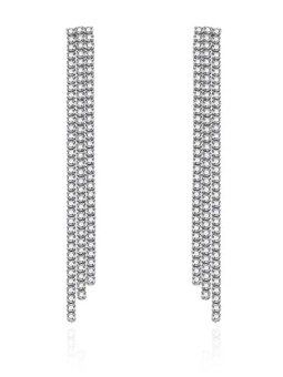 Agato Orecchini lunghi con strass e zirconi AGT-E148PW donna