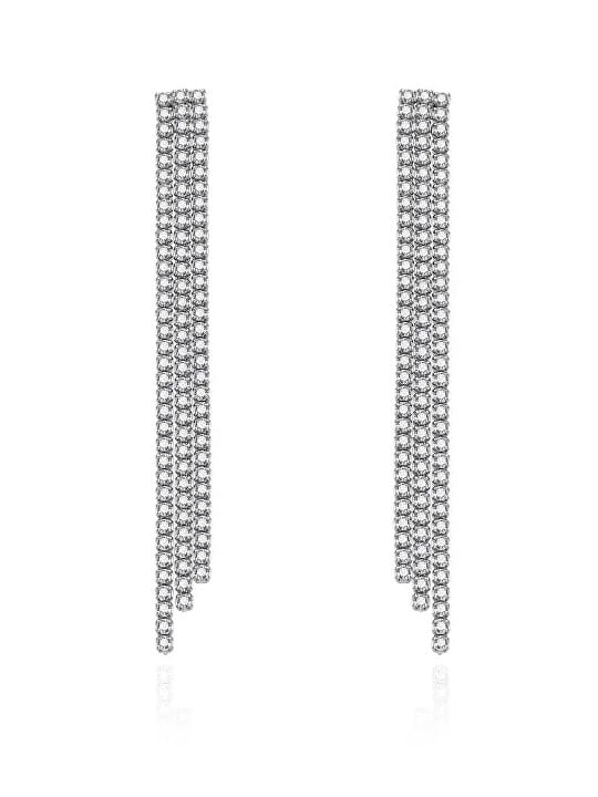 Agato Orecchini lunghi con strass e zirconi AGT-E148PW donna