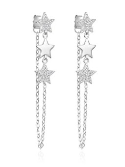Agato Orecchini lunghi in argento Stelle con zirconi AGT-E051P donna