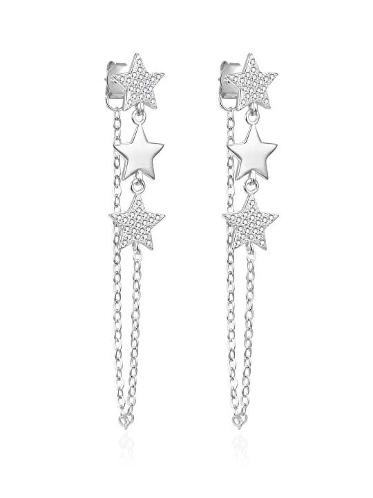 Agato Orecchini lunghi in argento Stelle con zirconi AGT-E051P donna