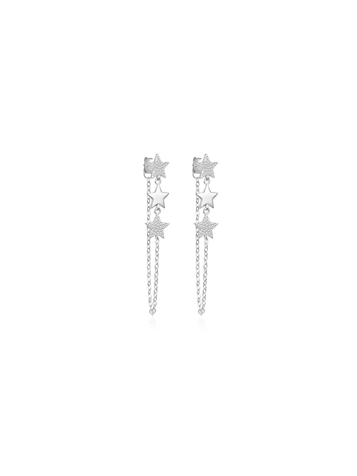 Agato Orecchini lunghi in argento Stelle con zirconi AGT-E051P donna