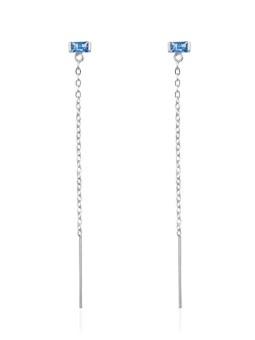 Agato Orecchini lunghi in argento con zirconi blu AGT-E076PBL donna