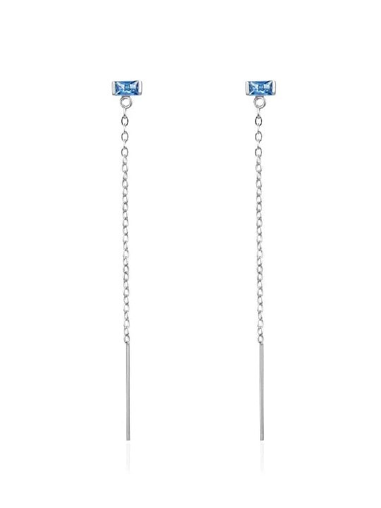 Agato Orecchini lunghi in argento con zirconi blu AGT-E076PBL donna