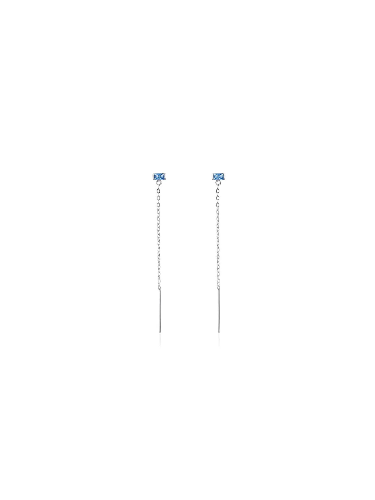 Agato Orecchini lunghi in argento con zirconi blu AGT-E076PBL donna