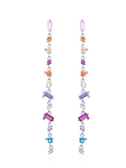 Agato Orecchini lunghi lucidi con zirconi colorati AGT-E081PC donna