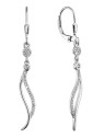 Evolution Group Eleganti orecchini lunghi Waves con zirconi 11541.1 donna