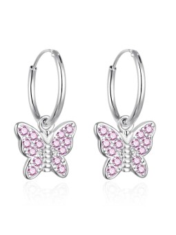 Orecchini in argento per bambine 2 in 1 a farfalla AGT-ED011KP bambini