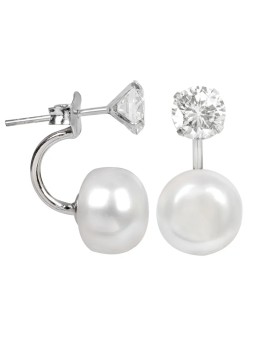 JwL Luxury Pearls Orecchini originali con vera perla e cristallo 2in1 JL0059 donna