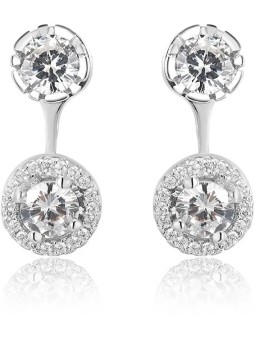 Beneto Orecchini doppi in argento con cristilla AGUP1172 donna