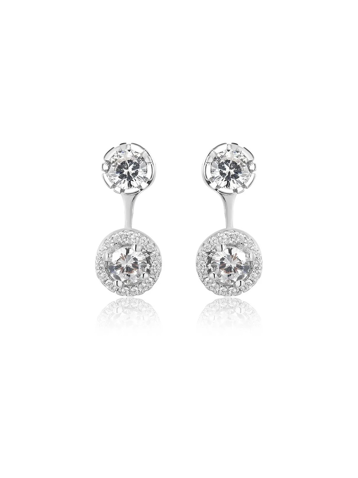 Beneto Orecchini doppi in argento con cristilla AGUP1172 donna