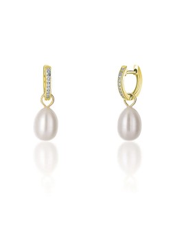 JwL Luxury Pearls Orecchini placcati oro in stile Duchessa Kate con vera perla e zirconi 3 in 1 JL0686 donna