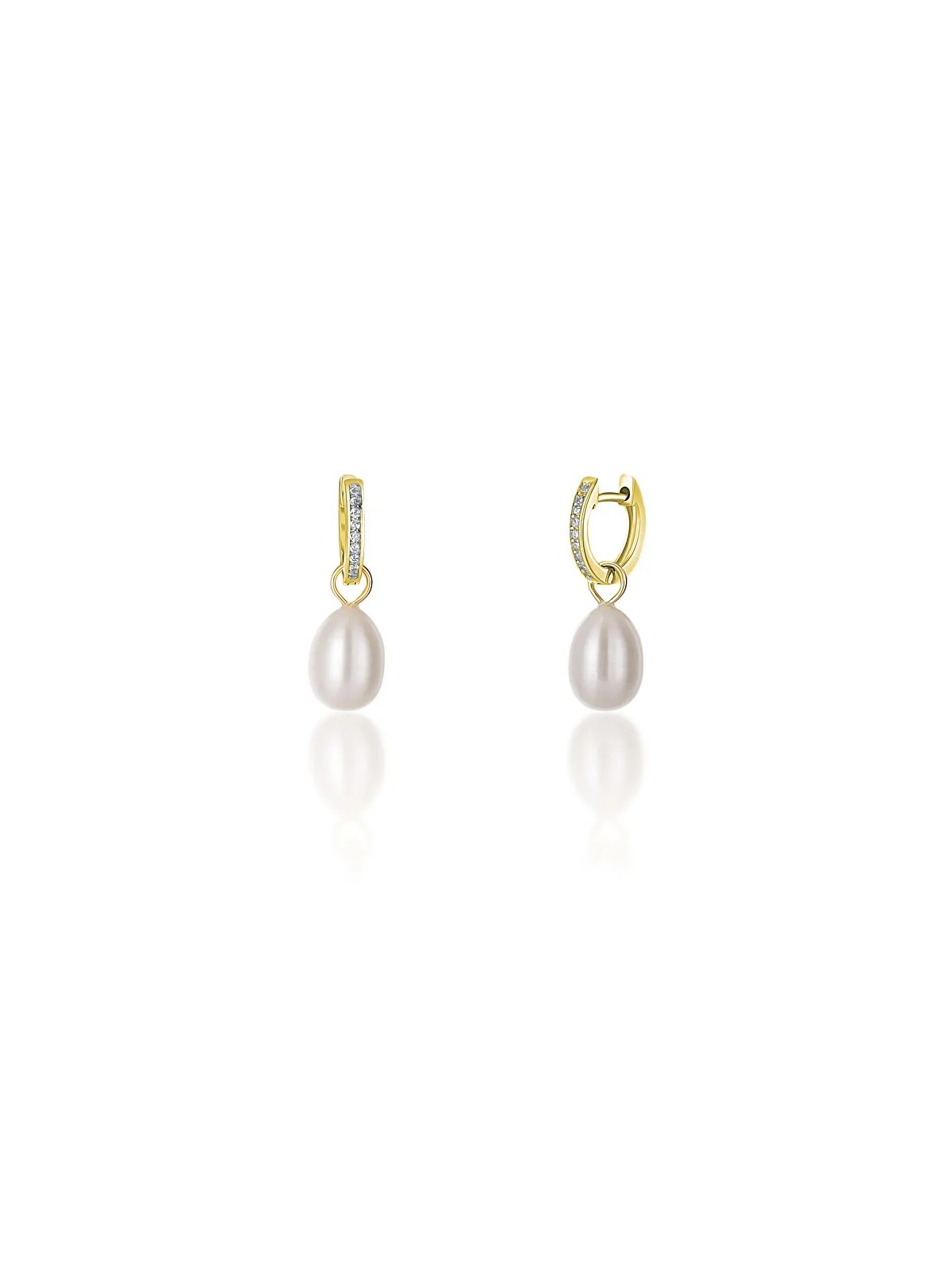 JwL Luxury Pearls Orecchini placcati oro in stile Duchessa Kate con vera perla e zirconi 3 in 1 JL0686 donna