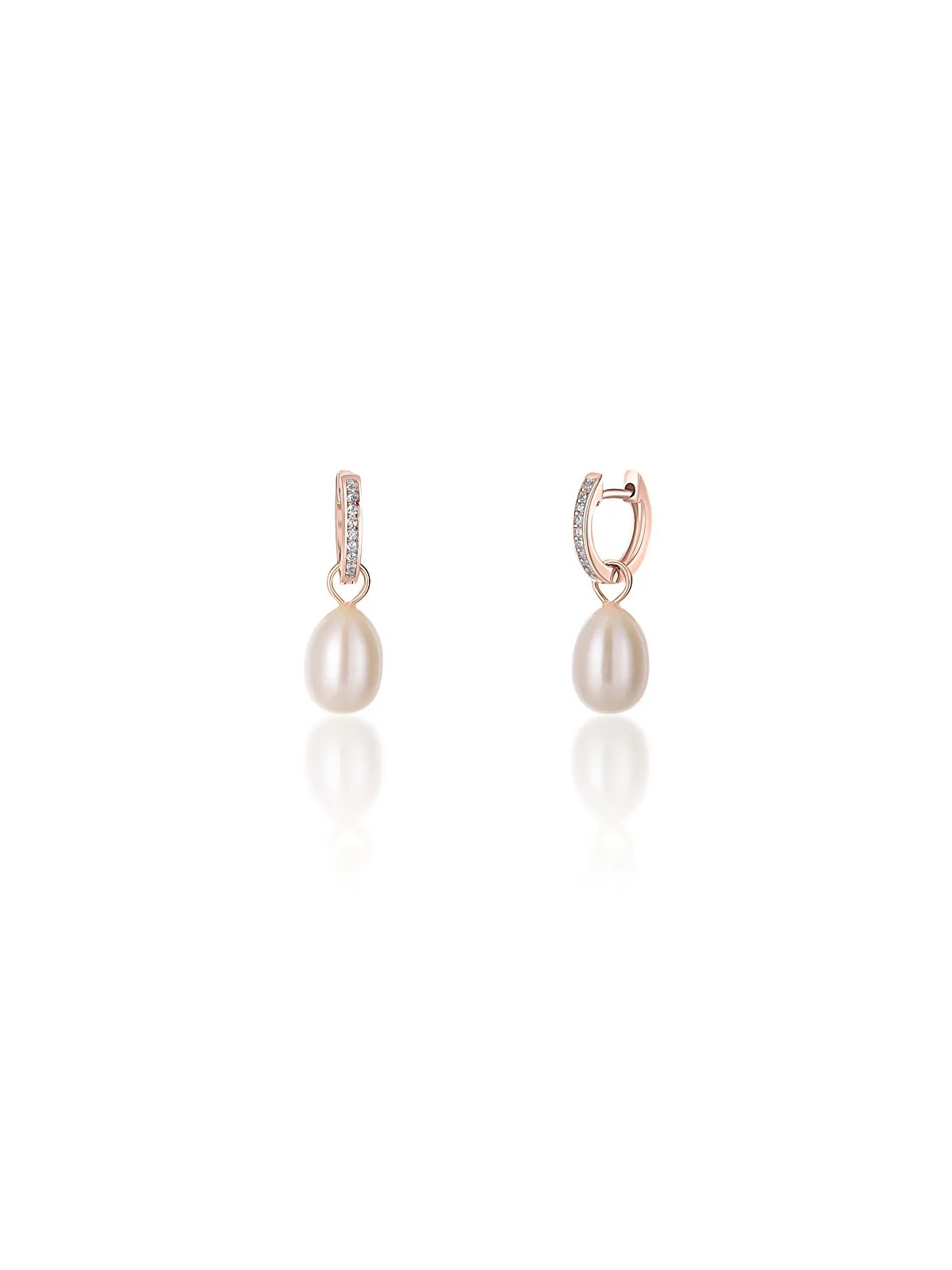JwL Luxury Pearls Orecchini rotondi in bronzo stile Duchessa Kate con vera perla e zirconi 3 in 1 JL0687 donna
