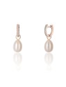 JwL Luxury Pearls Orecchini rotondi in bronzo stile Duchessa Kate con vera perla e zirconi 3 in 1 JL0687 donna