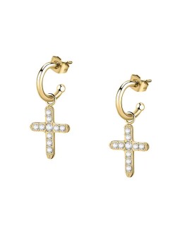 Morellato Orecchini ad anello in acciaio placcato oro con pendenti 2 in 1 Passioni SAUN08 donna