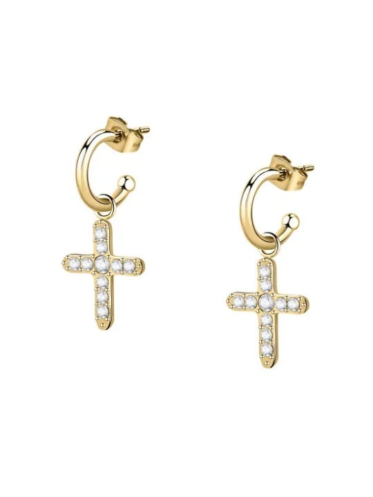Morellato Orecchini ad anello in acciaio placcato oro con pendenti 2 in 1 Passioni SAUN08 donna