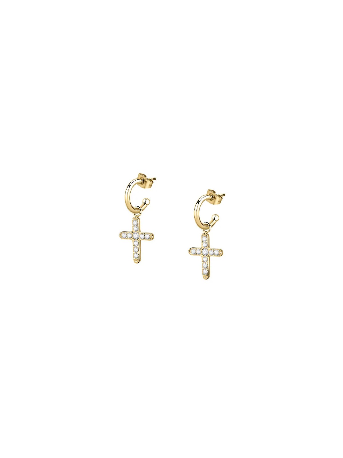 Morellato Orecchini ad anello in acciaio placcato oro con pendenti 2 in 1 Passioni SAUN08 donna