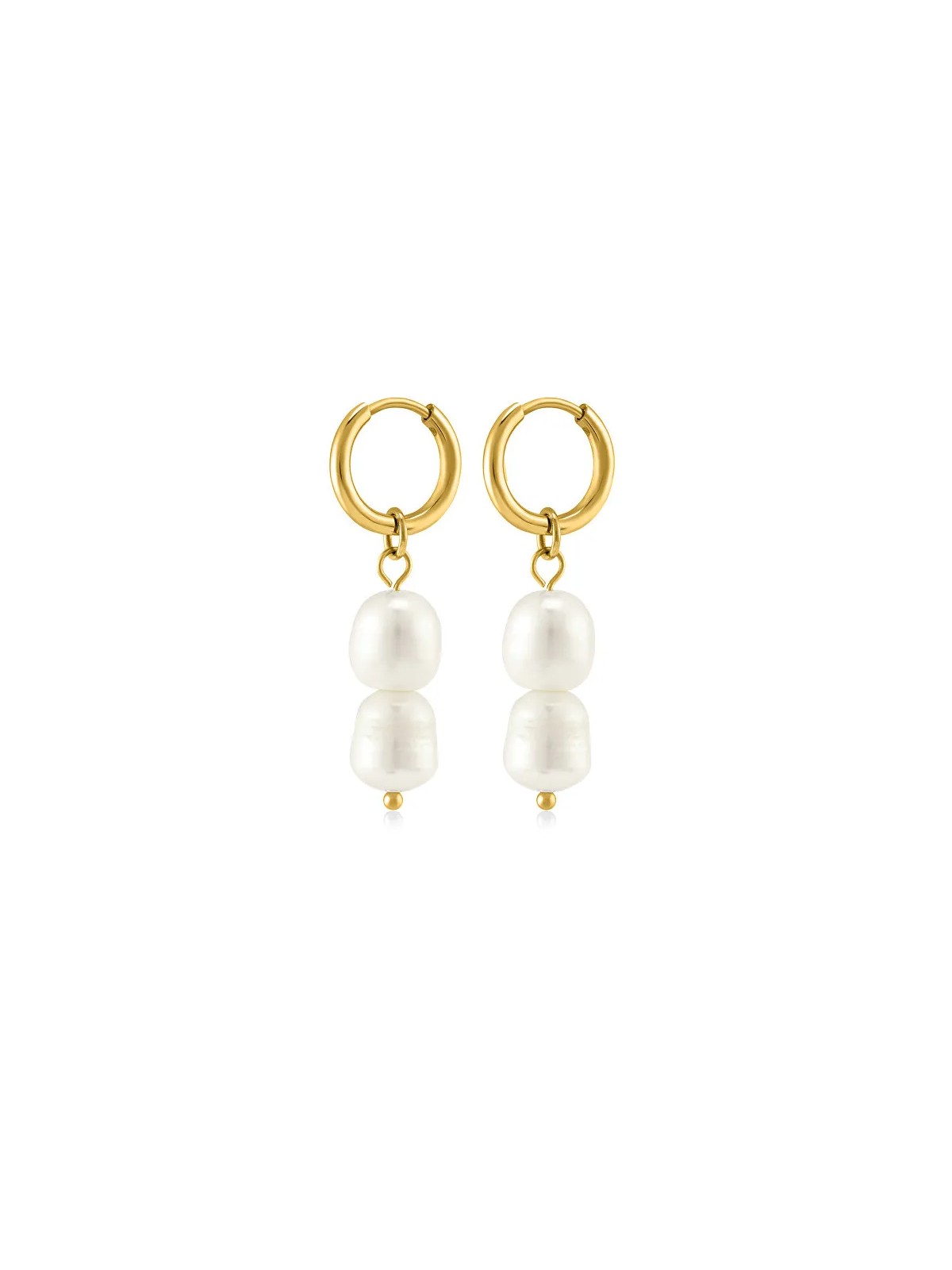 Troli Orecchini placcati in oro con perle vere 2 in 1 VAAJDE201861G donna